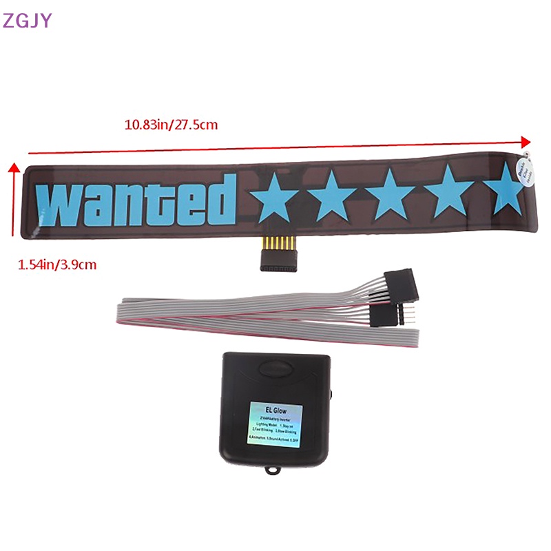 Miếng Dán Cửa Sổ Xe Hơi / Xe Máy Có Đèn LED Màu Xanh Dương Độc Đáo Mới