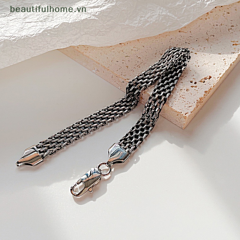 Vòng Đeo Tay Bằng Thép Không Gỉ Dạng Lưới Rỗng Phong Cách Giáng Sinh Cho Nam