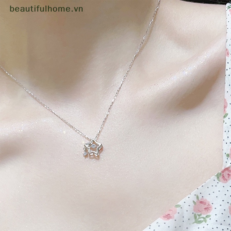 Vòng cổ Mặt Hình Ngôi Sao Rỗng Đính Đá Lấp Lánh Thời Trang Cho Nữ