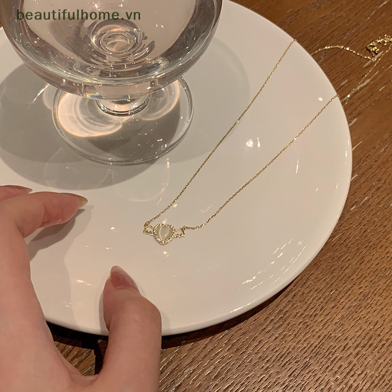 Vòng cổ Mặt Trái Tim Đính Đá Zircon Thời Trang Hàn Quốc Cho Nữ