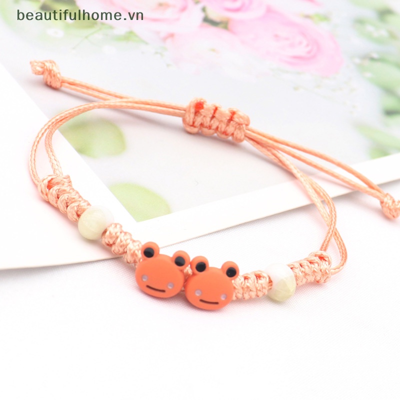 [beautifulhome] Vòng Đeo Tay Cặp Đôi Dệt Kim Hình Chú Ếch Nhỏ Màu Kẹo Ngọt Thời Trang Làm Quà Tặng Cho Trẻ Em [beauty]