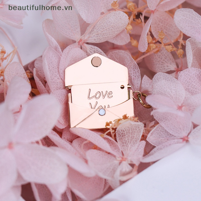 [beautifulhome] Mặt Vòng cổ Dạng Phong Bì Bằng Thép Không Gỉ Hình Trái Tim Sáng Tạo Dành Cho Cặp Đôi [beauty]