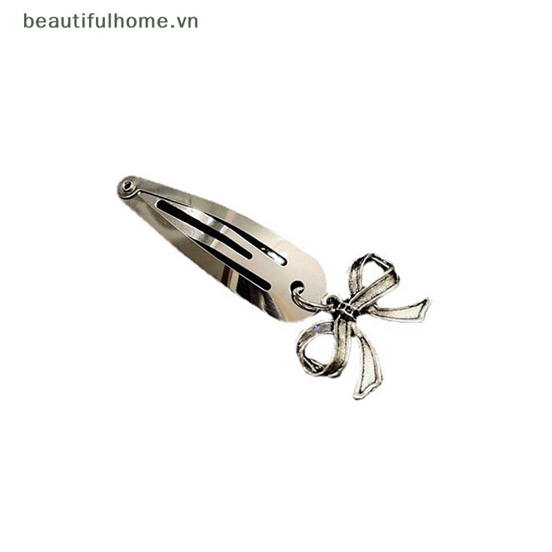 1 Kẹp Tóc Nơ / Trái Tim Bằng Kim Loại Thời Trang Cho Nữ