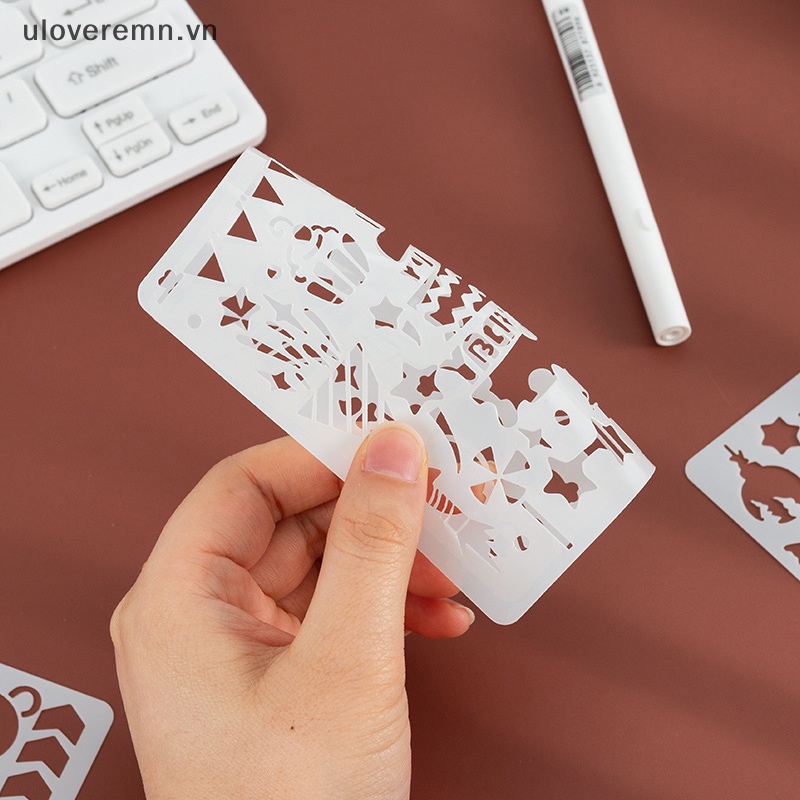 Set 5 Tấm Khuôn Vẽ Trang Trí Giáng Sinh Dễ Thương