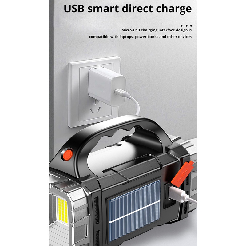 Đèn Pin LED Cầm Tay Chống Nước Sạc USB Cho Hoạt Động Ngoài Trời