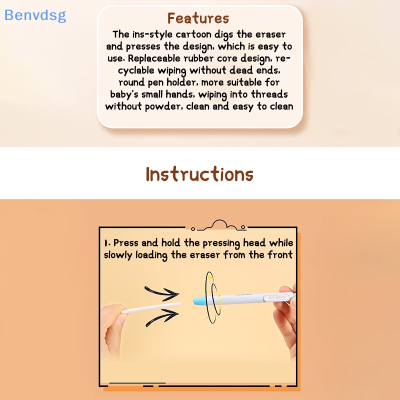 Benvdsg &gt; Gôm Tẩy Bút Chì Cao Su Dạng Nhấn Có Thể Thu Gọn Cho Trường Học well