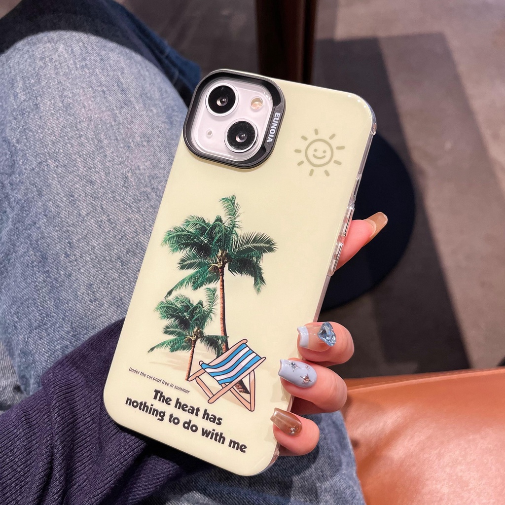 Ốp Điện Thoại Tpu Dẻo Họa Tiết Cây Dừa Độc Đáo Thời Trang Cho iPhone 14 13 12 11 Pro Max
