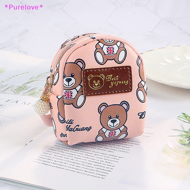 Ví Đựng Tiền Xu / Thẻ Mini Hình Gấu Hoạt Hình Dễ Thương Cho Nữ Mới