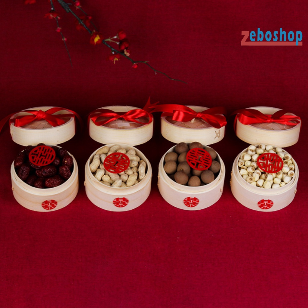 Rổ Hấp Bánh Bao Bằng Gỗ Tre Có Nắp Đậy Tiện Dụng