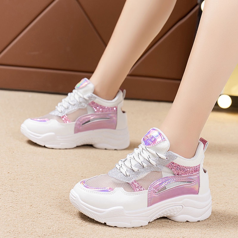 Giày Sneaker Đế Xuồng Dày Tăng Chiều Cao Phong Cách Mới Mùa Hè 2023 Cho Nữ