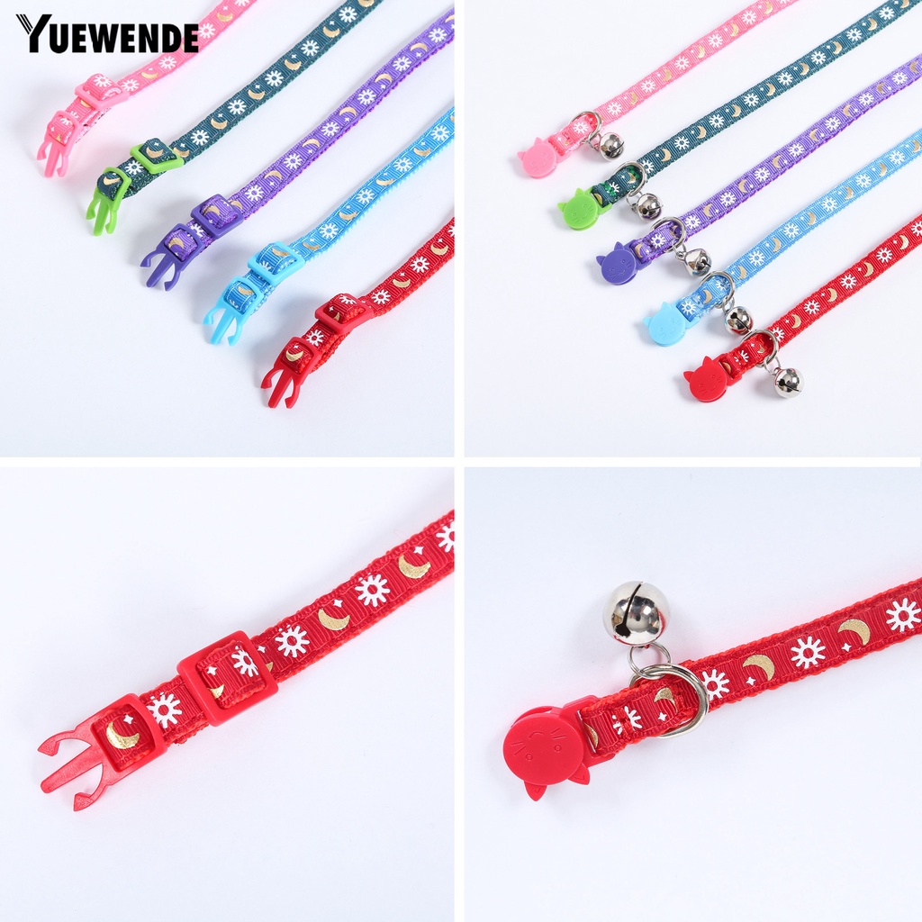 Bộ 5 Vòng Cổ Họa Tiết Trăng Sao Có Thể Điều Chỉnh Cho Mèo Cưng