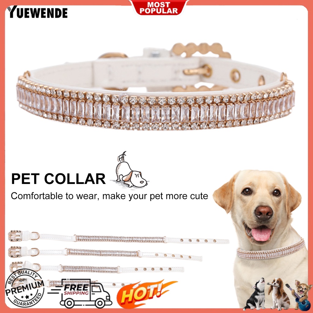 Vòng Cổ Giả Da Đính Đá Có Thể Điều Chỉnh Dành Cho Thú Cưng