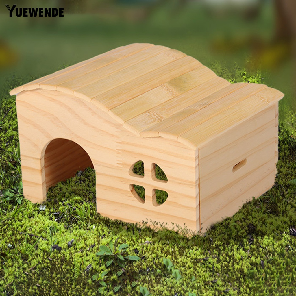 Yq.e Đồ Chơi Nhà Trốn Tìm Không Đáy Bằng Gỗ Tự Nhiên Màu Vàng Kim Cho Chuột Hamster Tập Luyện
