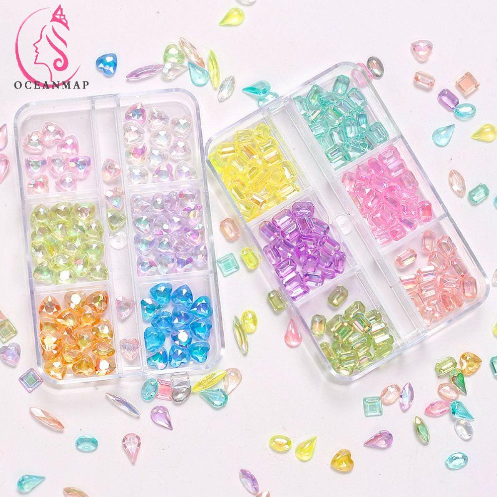 Phụ Kiện Trang Trí Móng Tay 3D Bằng Resin Hình Trái Tim / Giọt Nước