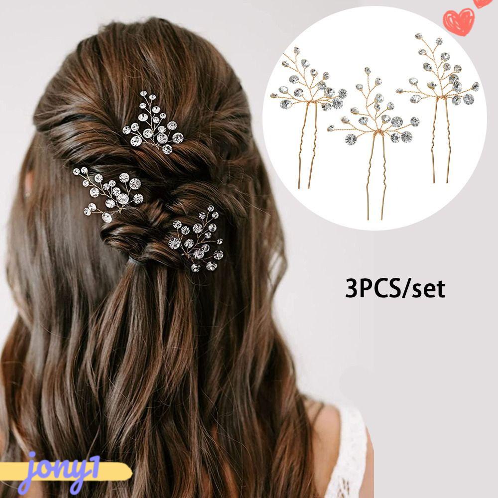 Joye 3 Cái / Bộ|Trâm Cài Tóc Đính Đá Sang Trọng Cho Cô Dâu