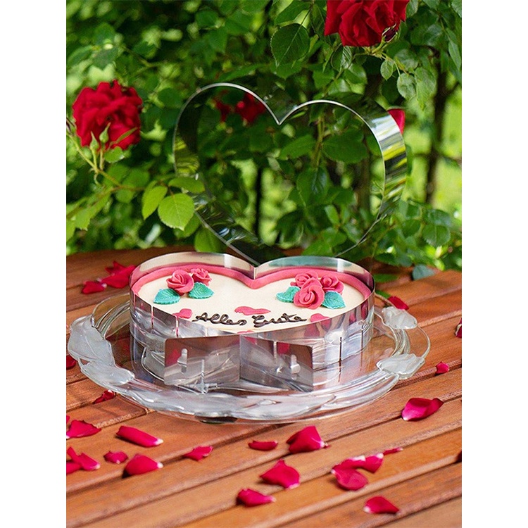 Khuôn Làm Bánh Nhiều Tầng Hình Trái Tim Bằng Thép Không Gỉ Có Thể Điều Chỉnh Mới