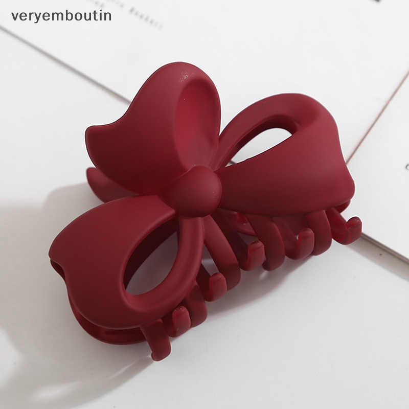 Kẹp Tóc Càng Cua Bằng Acrylic Màu Đục Đính Nơ Phong Cách Hàn Quốc Thanh Lịch