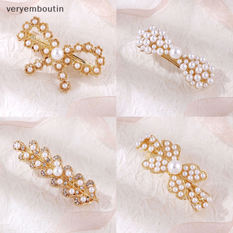 Kẹp Tóc Hình Nơ Đính Ngọc Trai Thời Trang Cho Nữ