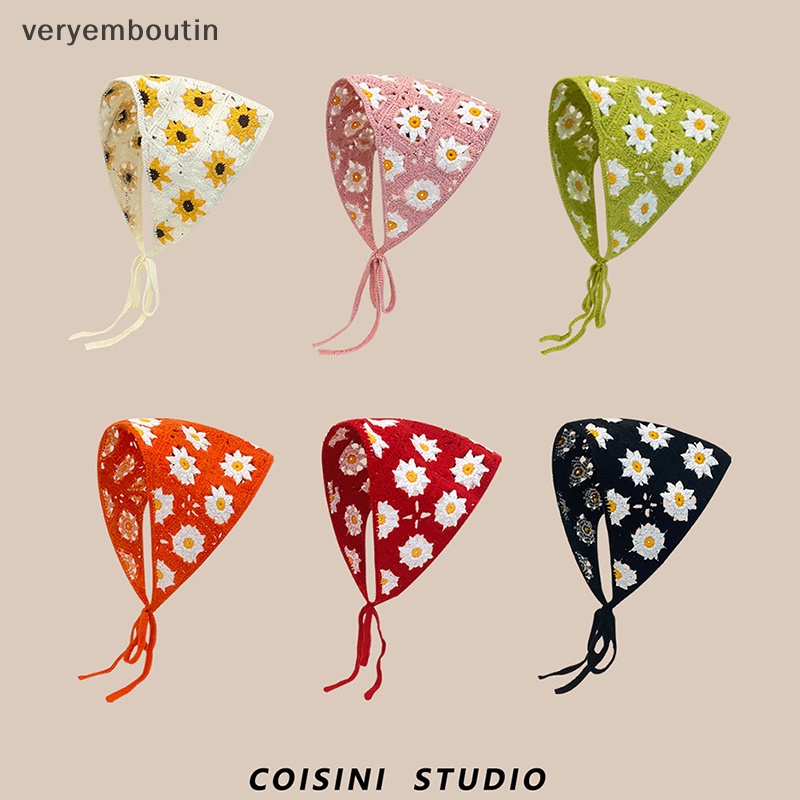 Mũ Trùm Đầu Đan Móc Thủ Công Hình Tam Giác Rỗng Kiểu Hàn Quốc Dễ Thương Ngọt Ngào n