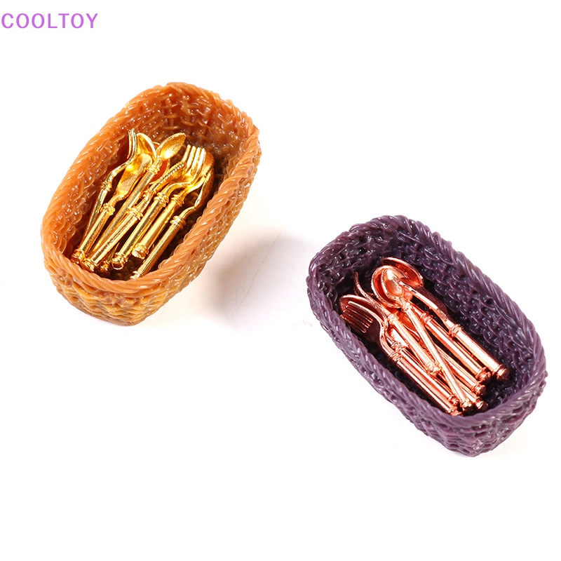 Cooltoy set 10 Đồ Dùng Ăn Uống Mini + Giỏ Đựng Trang Trí Nhà Búp Bê