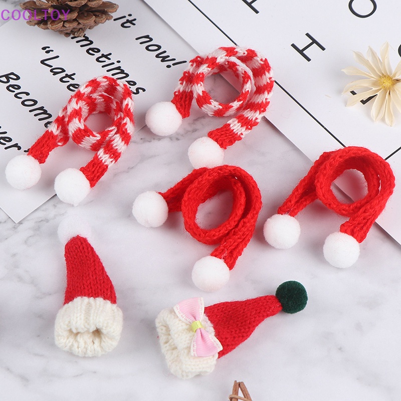 Nón Và Khăn Choàng Giáng Sinh Thời Trang Cho Nhà Búp Bê 1: 6 1: 12