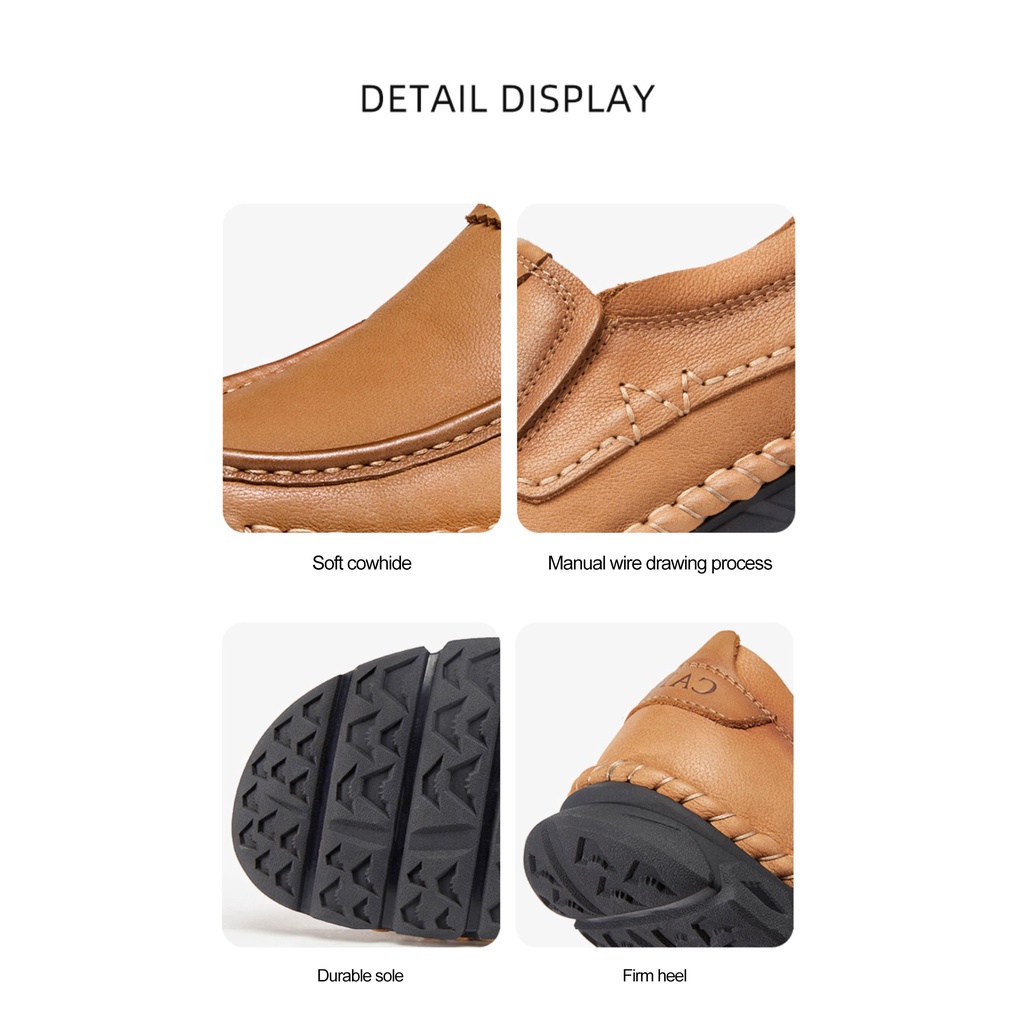 Giày Lười Da Thật Thoáng Khí Chống Trượt Thời Trang Cho Nam