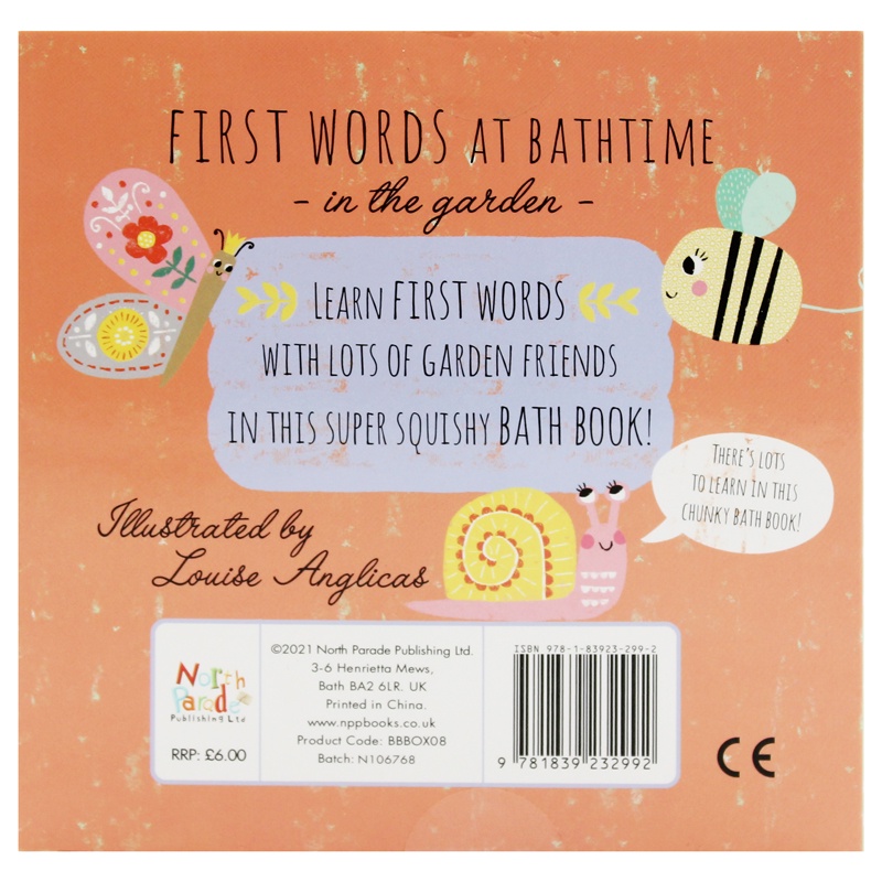 Bath Book In A Box - First Words At Bathtime In The Garden