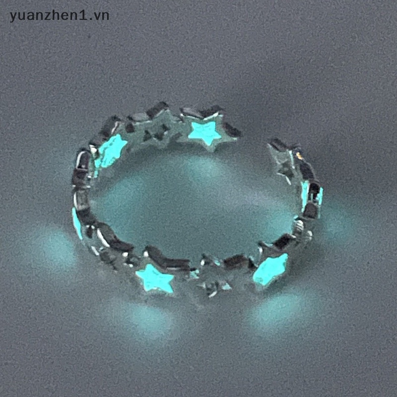 Nhẫn Dạ Quang Bằng Hợp Kim Hình Ngôi Sao Phong Cách Âu Mỹ