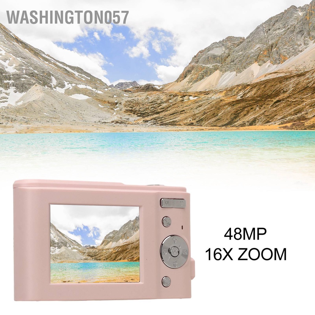 Washington057 Máy Ảnh Kỹ Thuật Số 48MP Zoom 16X 1080P HD Màn Hình IPS 2.4 Inch Bỏ Túi Nhỏ Gọn Mini Phích Cắm US 100‑240V