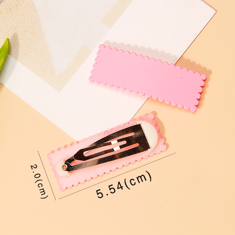 Set 4 Kẹp Tóc Hình Vuông Màu Sắc Macaron Dành Cho Nữ