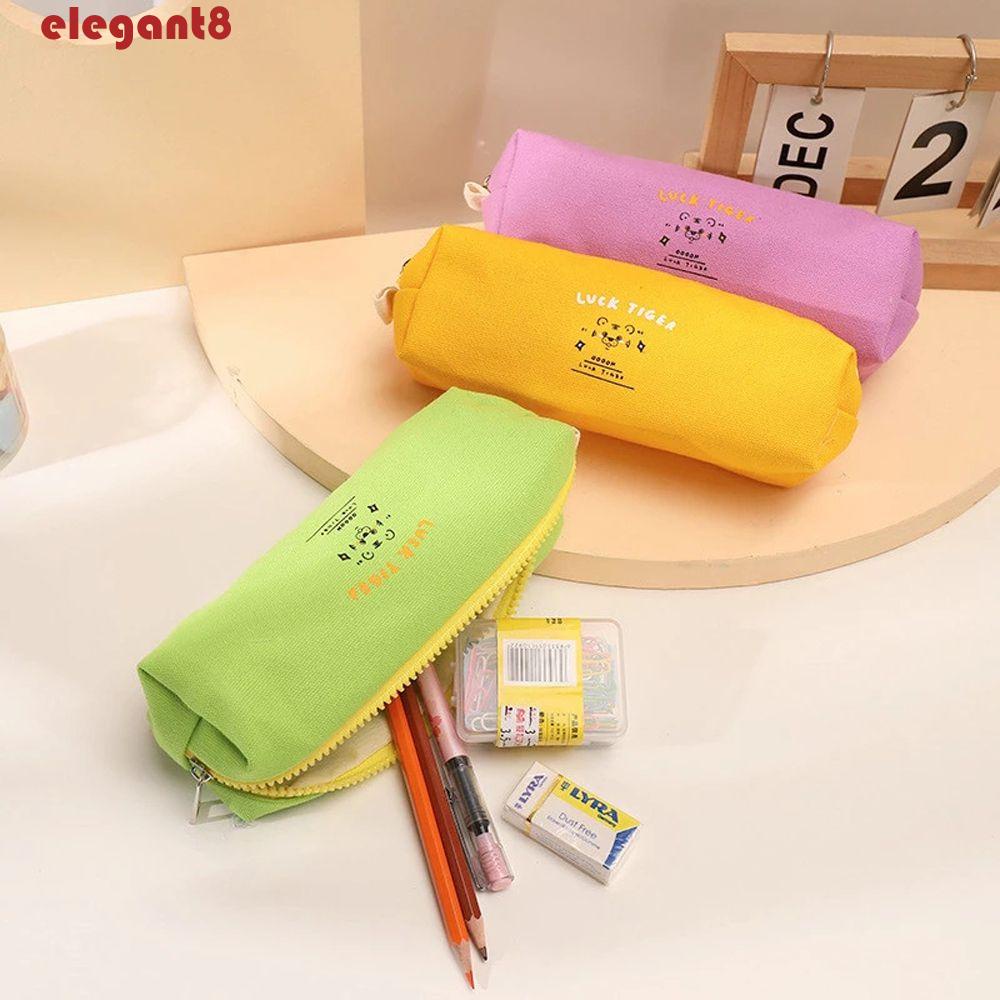 Túi Đựng Bút Bằng Vải Canvas Chống Nước In Hình Hổ Dễ Thương