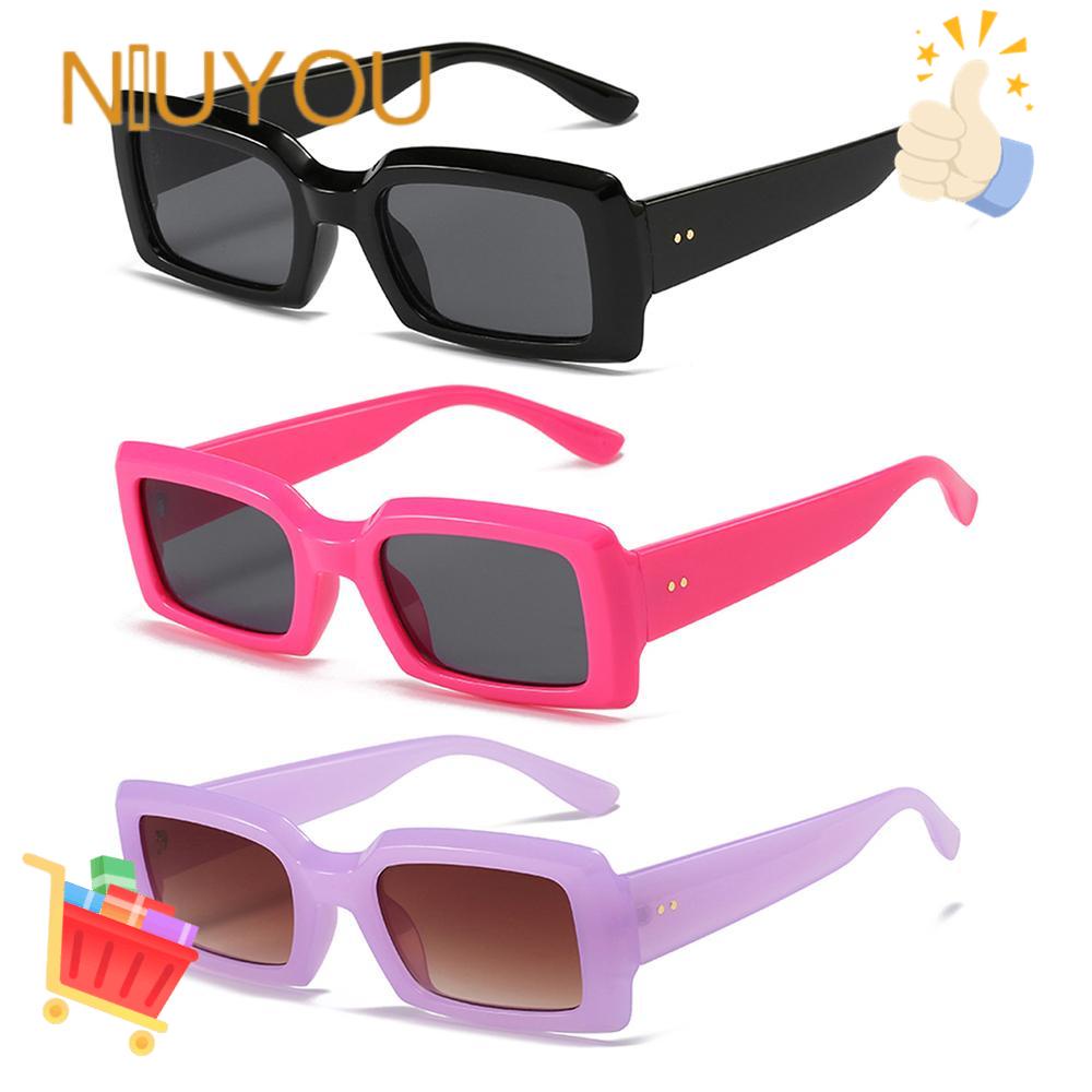 Kính Mát Hình Chữ Nhật Nhỏ Chống Tia UV400 Phong Cách Retro Cho Nam