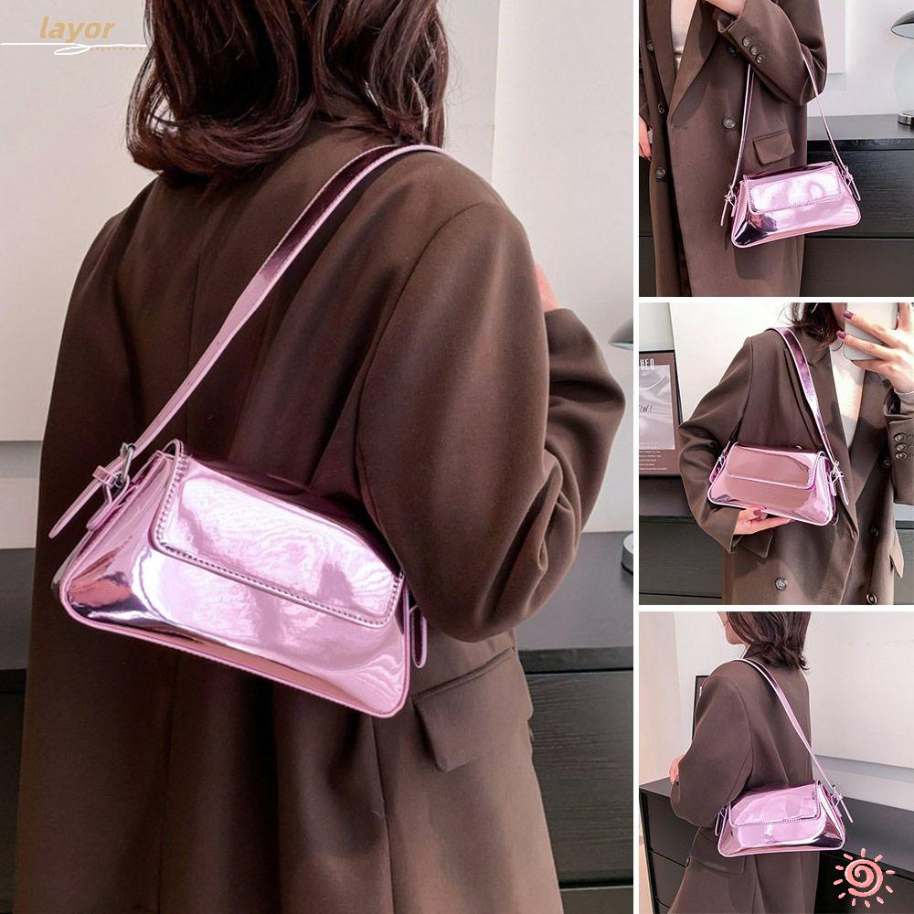 Túi Đeo Chéo Da PU Bóng Thời Trang Cho Nữ