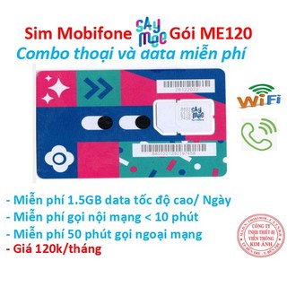 Sim nghe gọi dùng mãi mãi Mobifone Saymee Gói Me120 Miễn phí gọi + 1.5GB data mỗi ngày, chính hãng