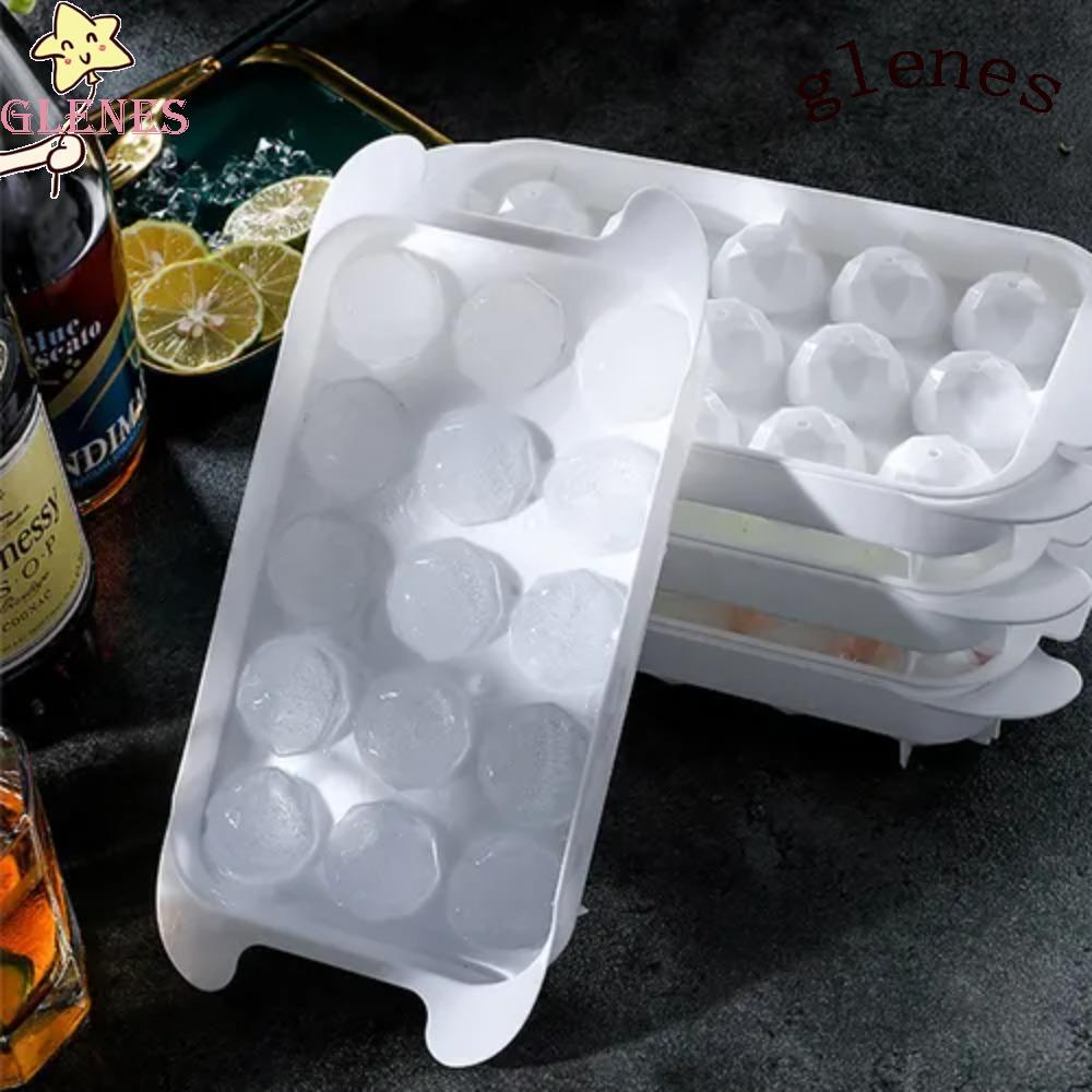 Khuôn Làm Đá Viên Bằng Nhựa Màu Trắng Cỡ Lớn Kèm Nắp Đậy Tiện Dụng DIY