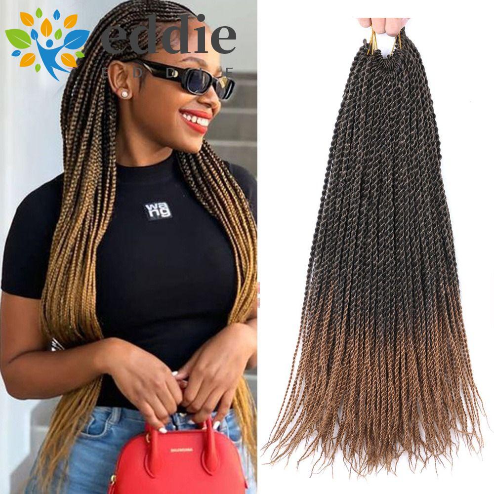 Set 30 Lọn Tóc Giả 26EDIE Senegalese Màu Đen Sợi Tổng Hợp Chất Lượng Cao