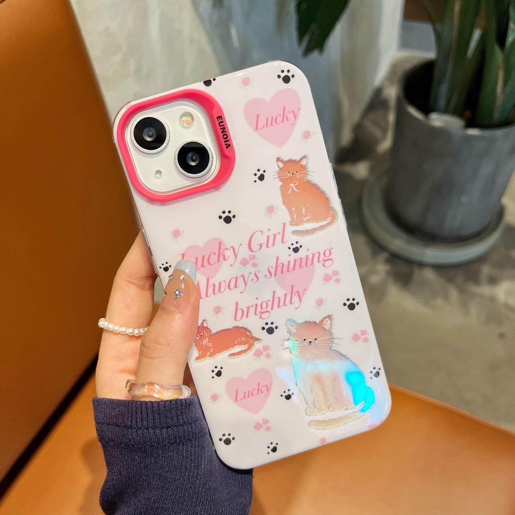 Ốp Điện Thoại Tpu Mềm Trong Suốt Họa Tiết Mèo Hoạt Hình Hai Mặt Cho iPhone 14 13 12 11Pro Max