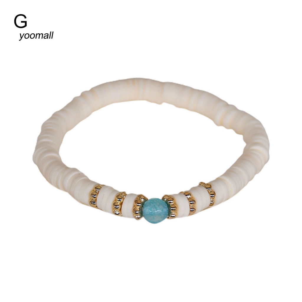 Vòng Đeo Tay Đất Sét Polymer Co Giãn Trọng Lượng Nhẹ In Chữ Phong Cách Boho Dành Cho Nữ