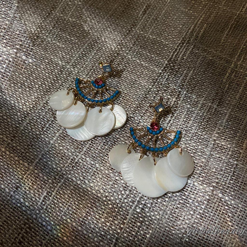 Bông Tai Dáng Dài Hình Tròn Phong Cách Vintage Thanh Lịch Cho Nữ