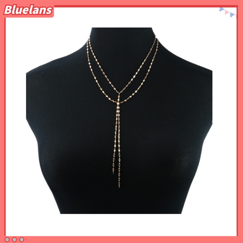 Vòng cổ Mắt Xích Đôi Tua Rua Đính Kim Cương Gợi Cảm [BLS]