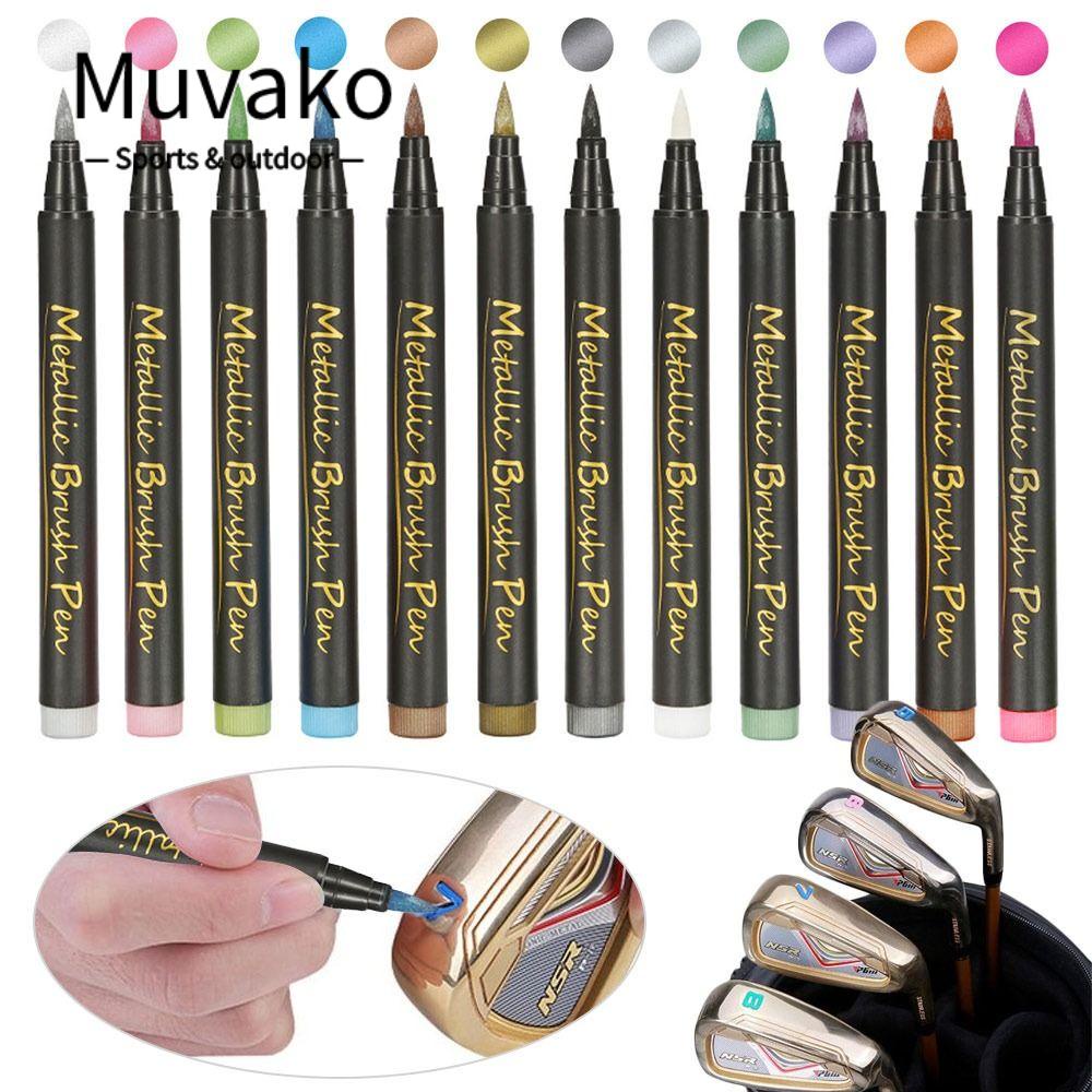 MUVAKO Set 12 Bút Vẽ Đánh Golf Chống Nắng Nhiều Màu Sắc Bằng Acrylic