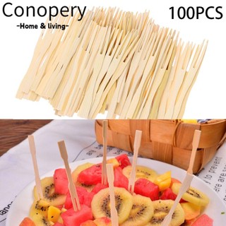 Conopery CONOPERY Bộ 100 nĩa tre dùng 1 lần tiện lợi