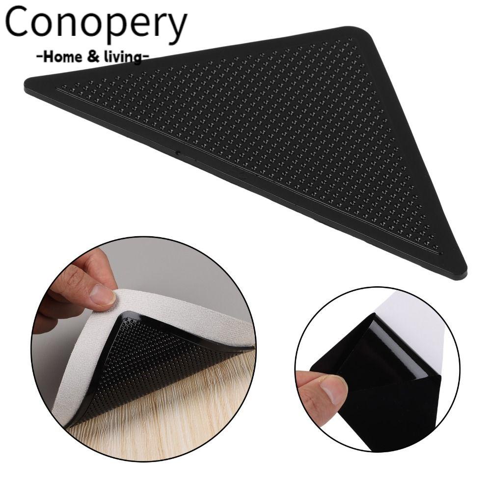 CONOPERY Bộ 8 Tấm Thảm Cao Su Tam Giác Màu Đen Chống Trượt