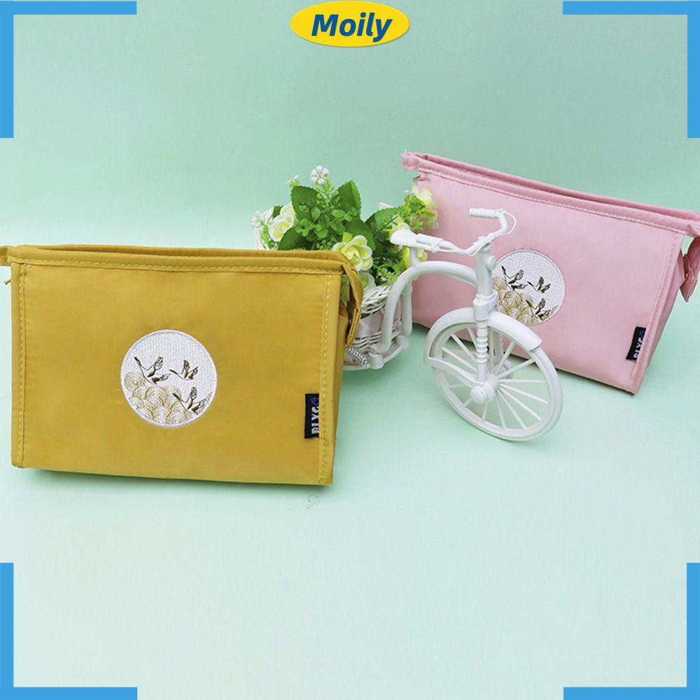 Túi Đựng Mỹ Phẩm Cầm Tay Chống Thấm Nước Thêu Họa Tiết Phong Cách Trung Hoa Ốp