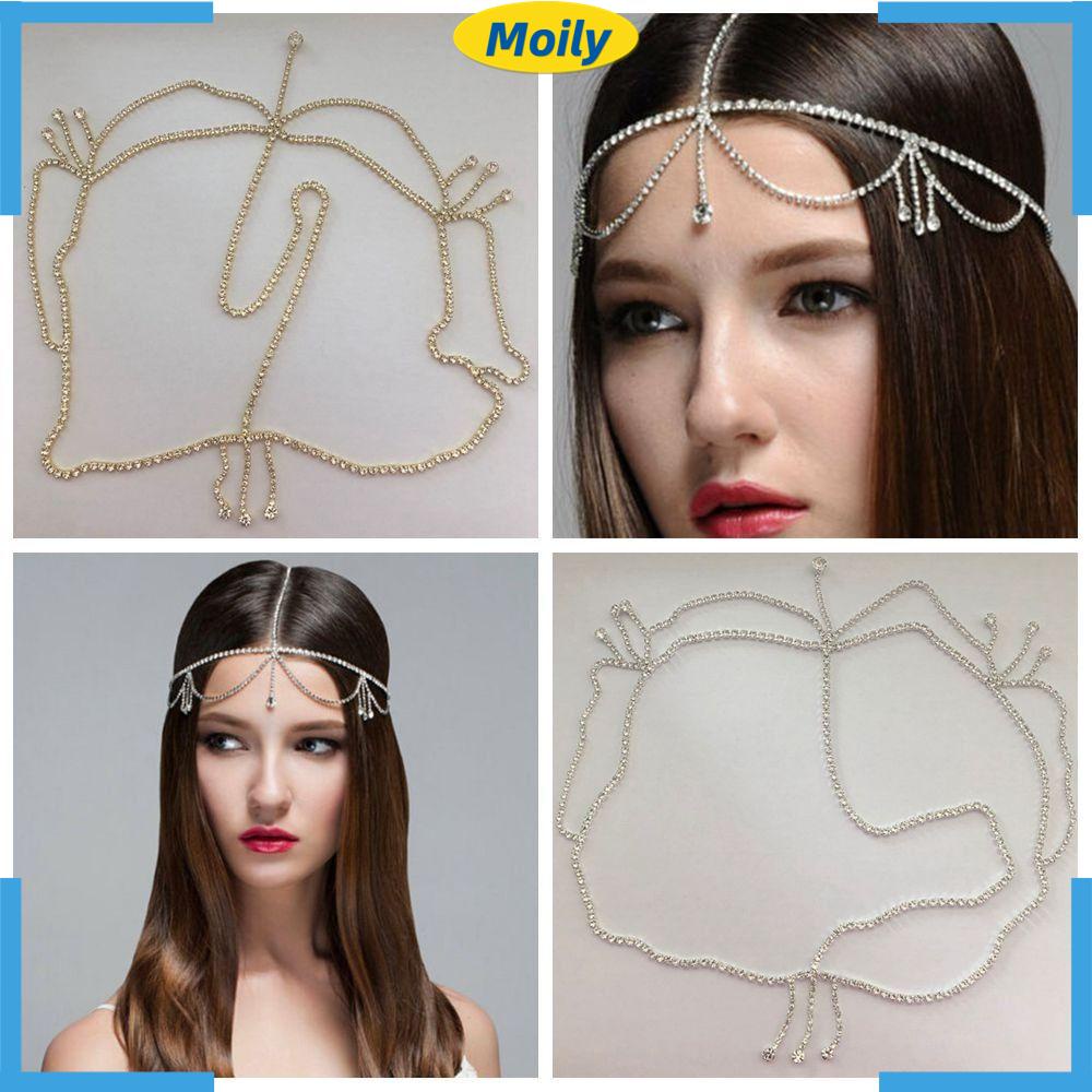 Dây Xích Đeo Đầu Màu Đất Chuyên Dụng|Phụ Kiện Cài Tóc Nhiều Màu Sắc Phong Cách Bohemian Cho Cô Dâu