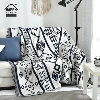 Tấm phủ ghế sofa HAPPY HOMLIV hai mặt màu trơn phong cách Bắc Âu