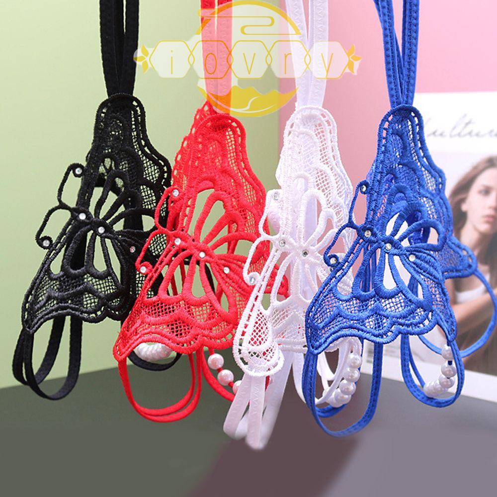 Quần Lót Chữ T Phối Ren Hình Bướm Rỗng Thoáng Khí Gợi Cảm Cho Nữ