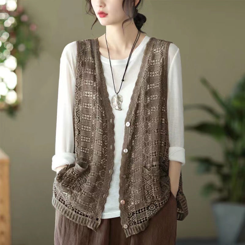 Áo Sát Nách Khoét Lỗ Phong Cách Dân Tộc Thời Trang Cho Nữ