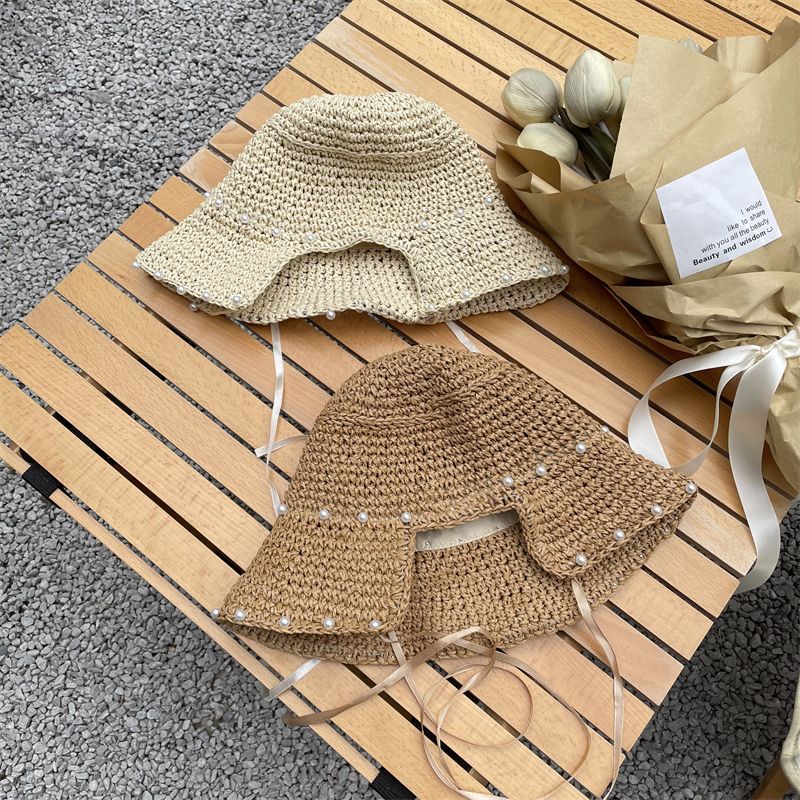 Mũ Cói Mỏng Thắt Nơ Ren Xinh Xắn Thời Trang Nhật Hàn Cho Nữ