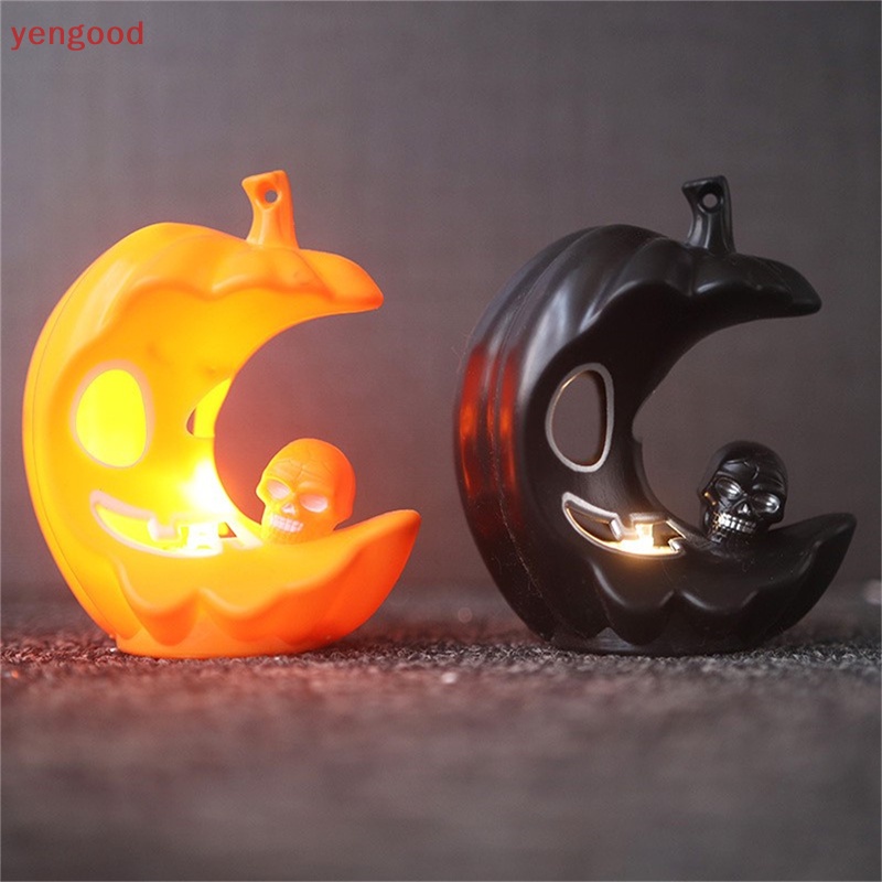 (YGD) Đèn LED Hình Đầu Lâu / Bí Ngô Nhiều Màu Trang Trí Lễ Hội Halloween
